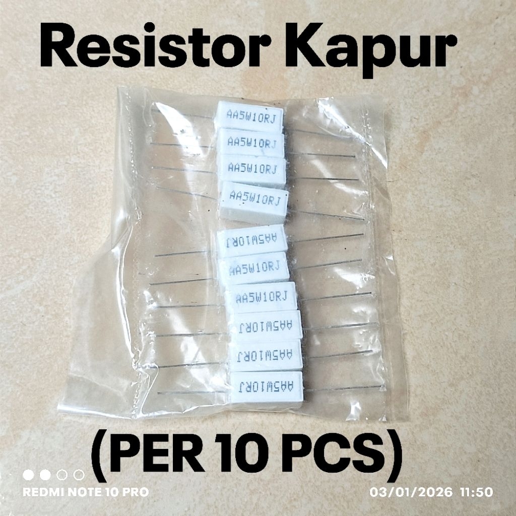 (10 ชิ้น) Lime Resistor 5w 5 วัตต์ 0.1 0.5 0.15 0.22 0.33 0.47 0.68 1.2R 3.9R 6.8R Rohs
