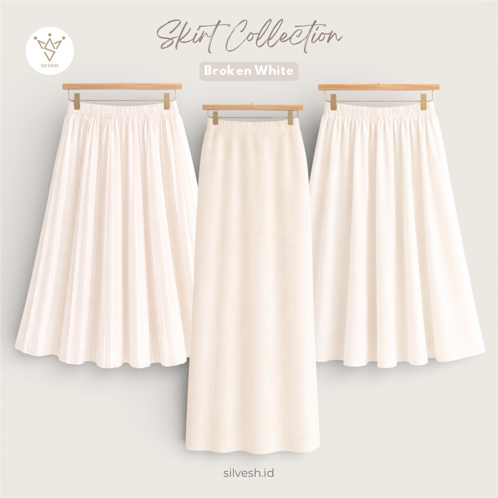 SKIRT COLLECTION - Broken White/Long White SKIRT/White Bottom/Broken White SKIRT/Dress Code
