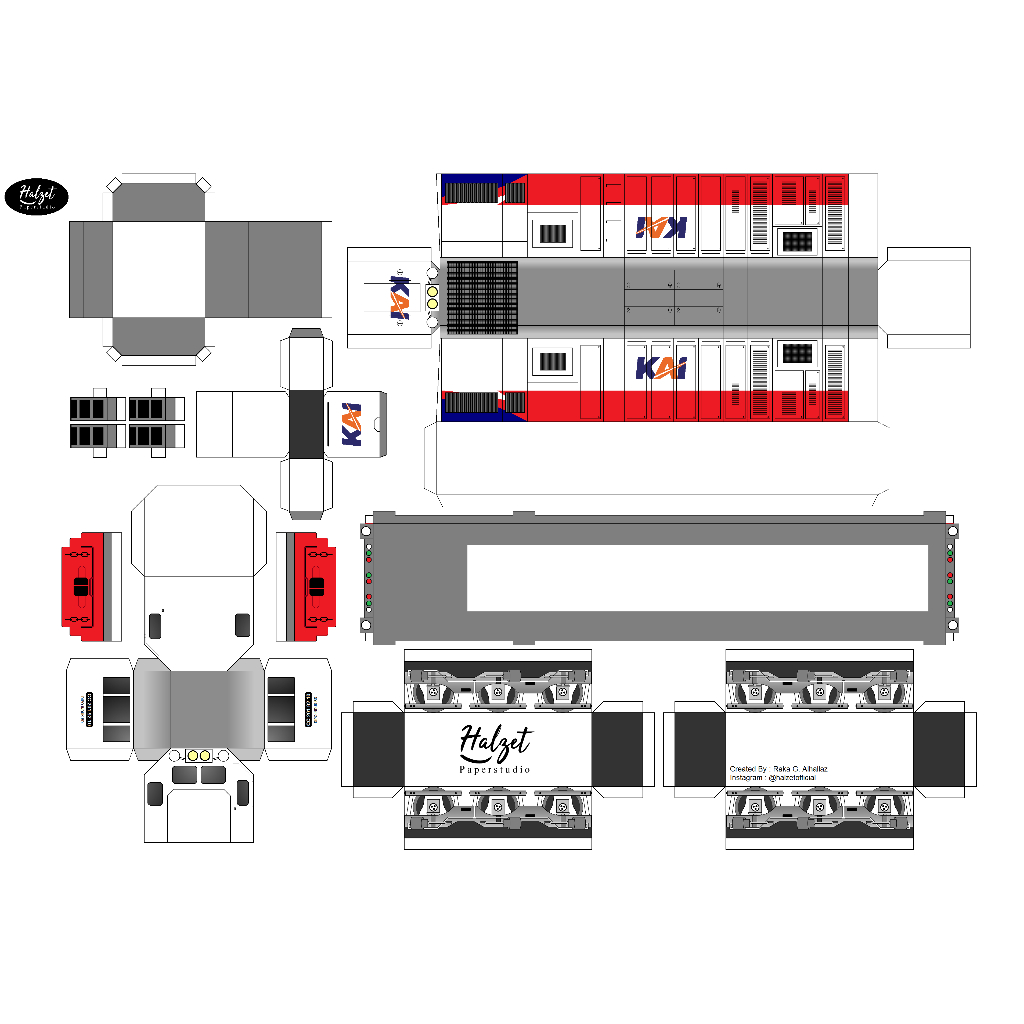 DIY Papercraft รถไฟอินโดนีเซีย KAI พิมพ์รูปแบบงานฝีมือกระดาษ