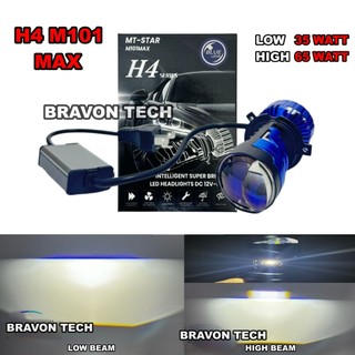 Mini Projector Biled H4 M101 MAX  MT-STAR Terbaru Flat Cut off Double High beam 65 WATT Universal