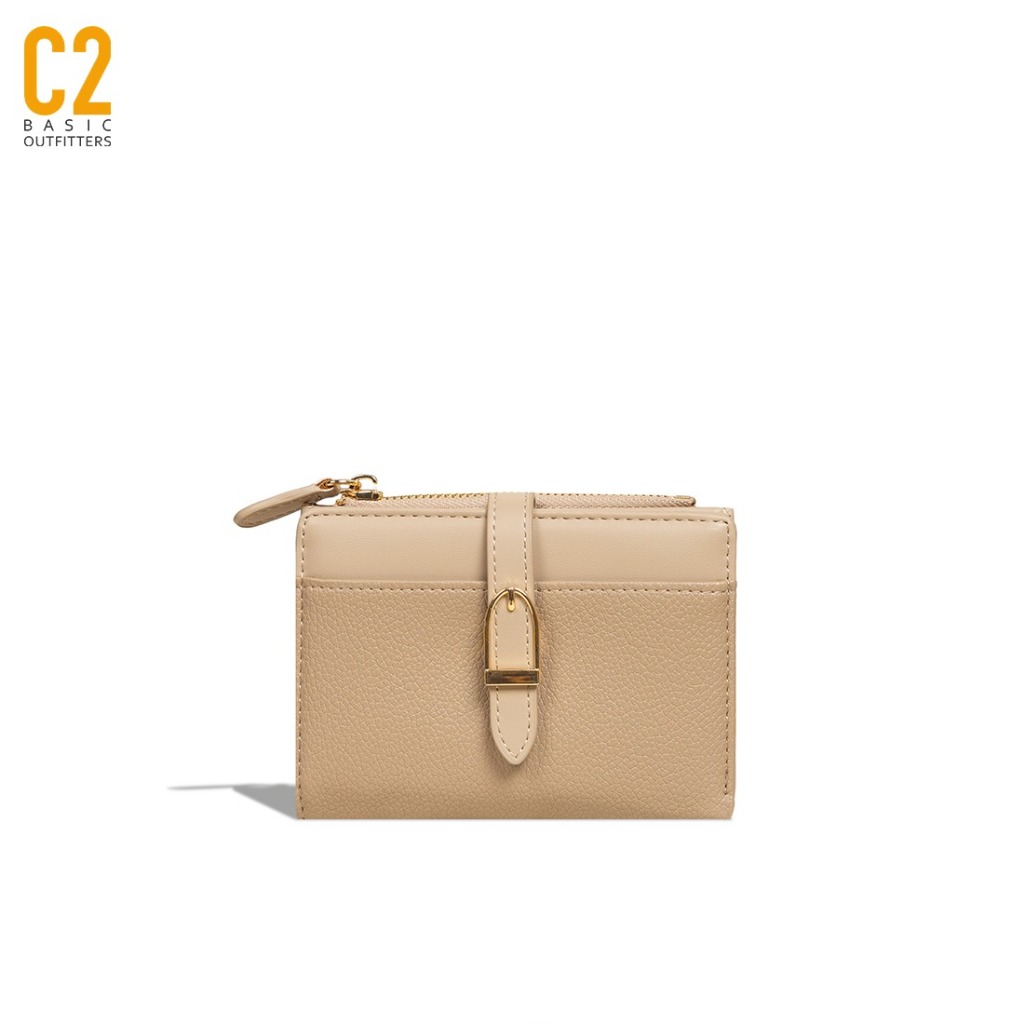 C2 Rivia Ecru Leather Wallet - กระเป๋าสตางค์หนังผู้หญิง