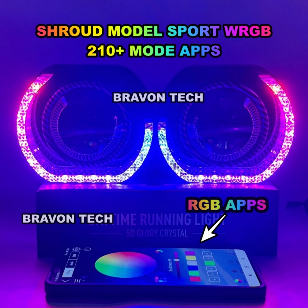 พรีเมี่ยม Shroud คริสตัล 5D อะคริลิคกีฬา Bmw Bild 210+ โหมด Apps แหวน Shrud บิลด์ โปรเจคเตอร์ Rgb Ap