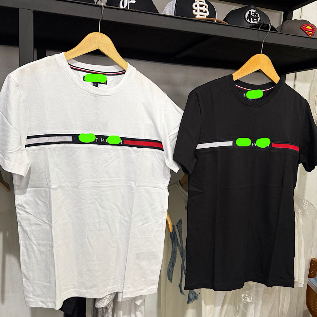 AMD 939 HLF เสื้อยืดแขนสั้นผู้ชายสีดําและสีขาว