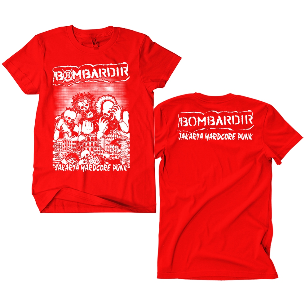 MERAH Bombardir Punk Band T-Shirt - HC Punk red