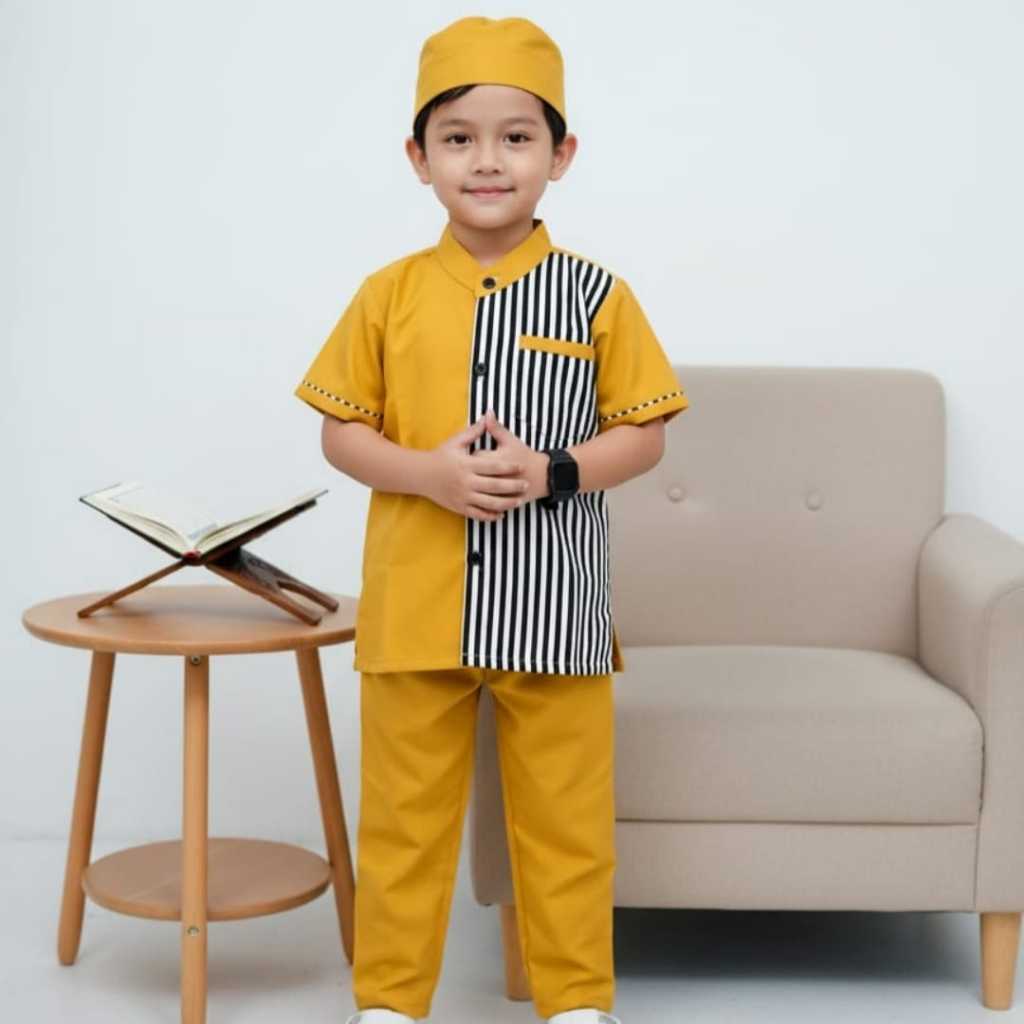 ขนาด สูท เด็กชาย 2 3 4 5 6 7 ปี เสื้อผ้าเด็กมุสลิมสมัยใหม่ ขนาด คุรตะ เด็ก - รูปที่ 4