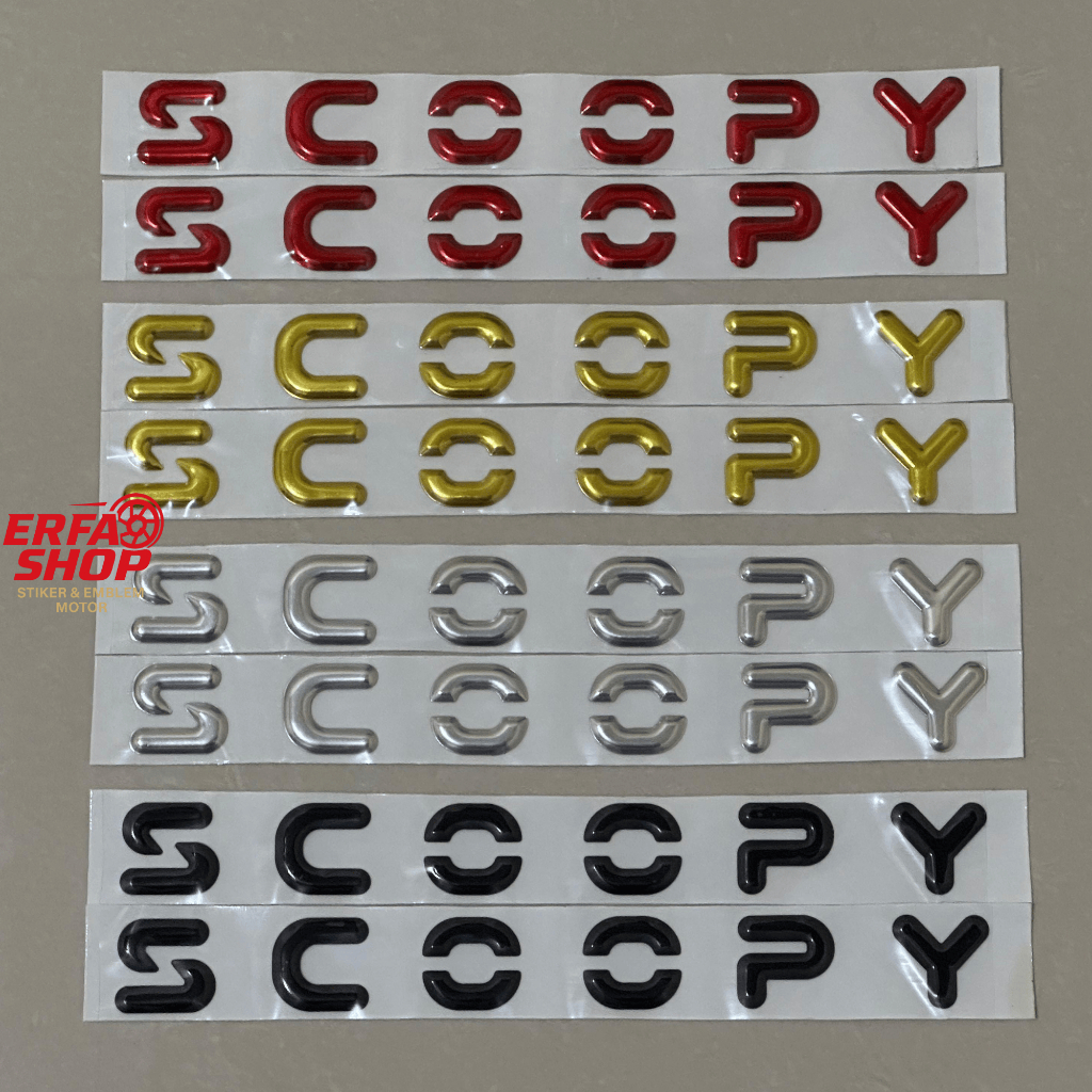Scoopy Emblem 2024 2025 Scoopy New 3D นูนขนาด Like Original Chrome Gold Red Black คู่