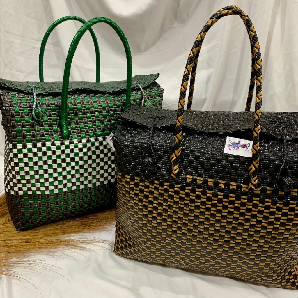 SQUARE WOVEN BAG - LARGE CLOSED SQUARE WOVEN BAG