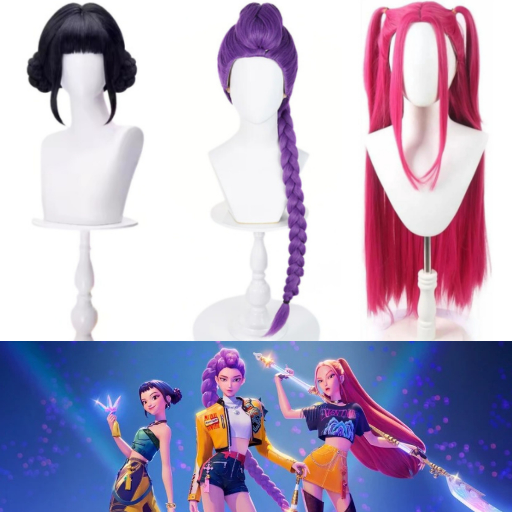 RUMI WIG ZOEY MIRA คอสเพลย์ HUNTRIX KPOP DEMON HUNTERS ตัวการ์ตูน WIG