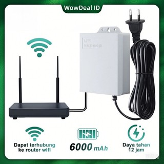 WowDeal Ups 5400mAH Ups Mini 12v Untuk Wifi Ups Mini 12 Volt Ups Wifi Ups Cctv Ups Dc Mini Ups 12V1.5A