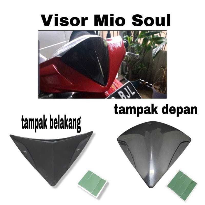Visor mio Soul Visor รถจักรยานยนต์ mio Soul Visor mio Soul เก่าสีดําธรรมดากระจกคาร์บอนรถจักรยานยนต์