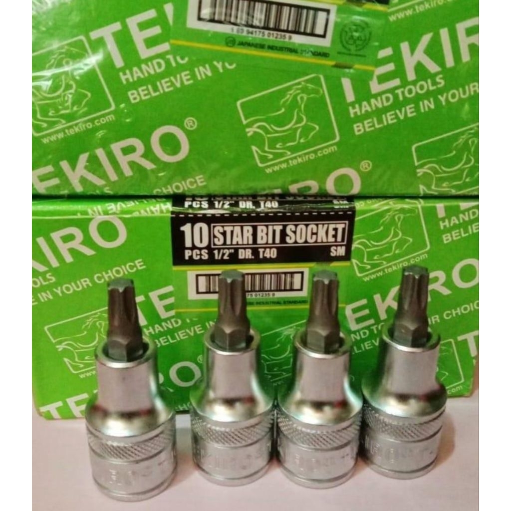 Tekiro 1/2" ประแจกระบอก Star Bit ขนาด T-40 / T-45 / T-50 (Star Bit Socket 1/2" T-40 / T-45 / T-50)