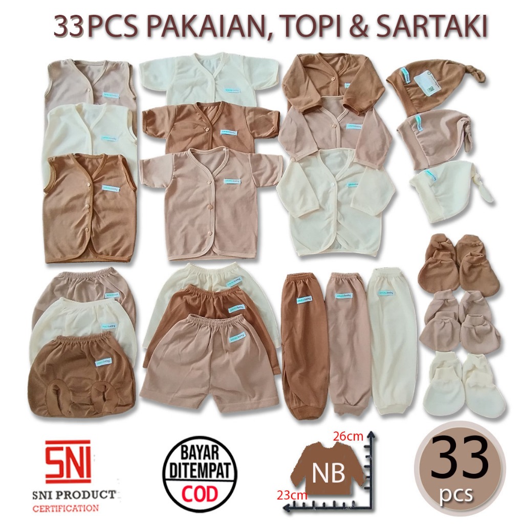 ชุดเสื้อผ้าเด็กแรกเกิด 33 ชิ้น | อุปกรณ์เด็กแรกเกิด 0–6 เดือน | ของขวัญสําหรับเด็ก ไม่จํากัดเพศ | อุมมาเบบี้