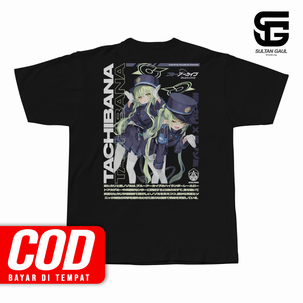 HIKARI & NOZOMI TACHIBANA HIGHLANDER BLUE ARCHIVE อะนิเมะเสื้อยืดเกมญี่ปุ่น Distro Unisex