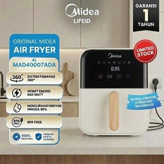 [CUCI GUDANG] MIDEA AIR FRYER ORIGINAL MAD40007ADA | LAYAR SENTUH/KNOB PUTAR | LOW WATT