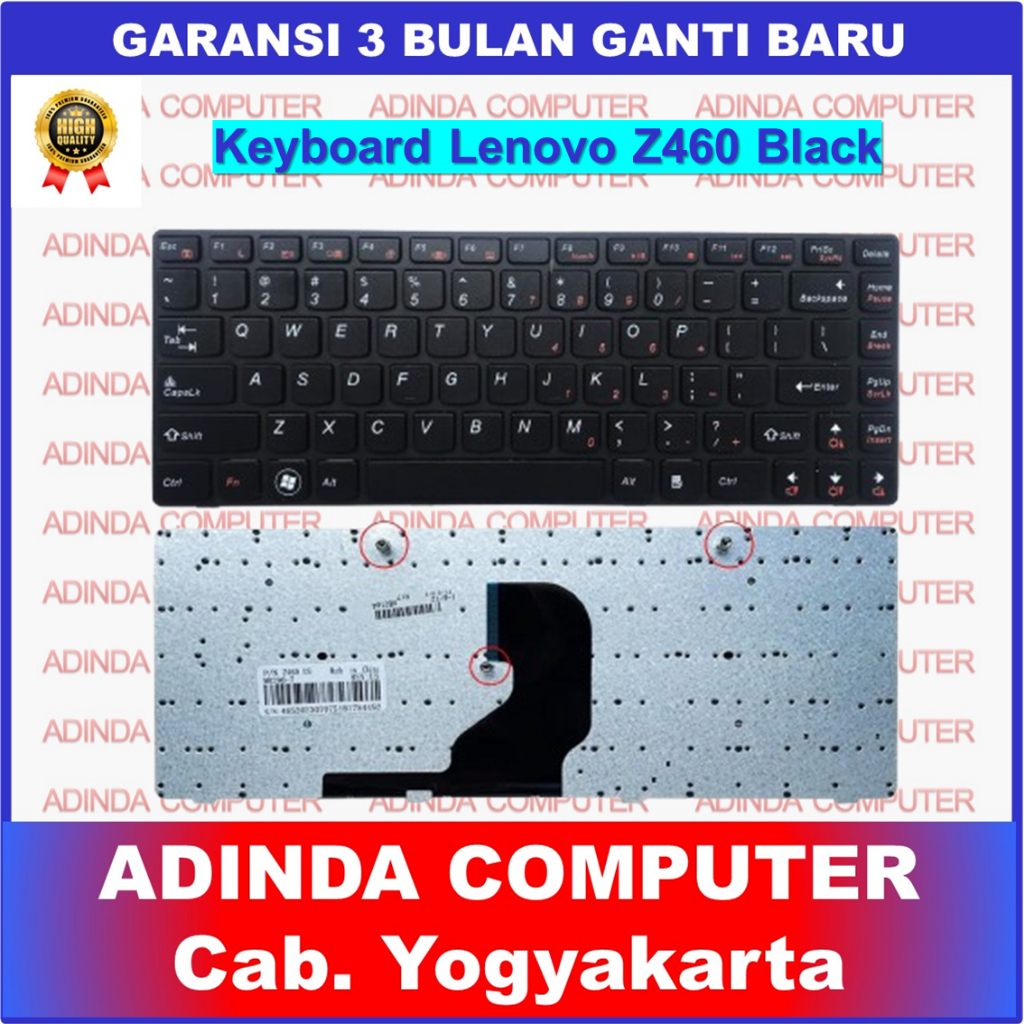 Lenovo Ideapad Z450 Z460 Z460A Z460G คีย์บอร์ดกรอบสีดํา