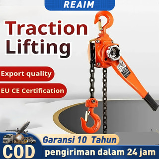 REAIM Chain Block Hoist 1Ton 1.5Ton 2Ton 2.5 Ton 3Ton 3.5 Ton 5Ton x 3 Meter Katrol Alat Angkut Barang Kerekan Manual H