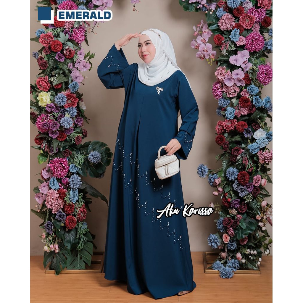 SWAROVSKI Nasyifa Abaya Dress Yunara พรีเมี่ยมหรูหรา || ธรรมดา สวารอฟสกี้ ธรรมดา เรียบ สง่างาม มุสลิ