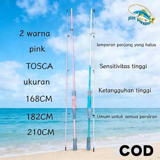 Joran Laut Lempar Jauh Serat Karbon Ultraringan Warna Macaron Terbaru, Cincin Pemandu Besar, Joran Casting 2 Bagian, Joran Lure Handle Lurus, Tersedia 2 Warna dan 3 Ukuran