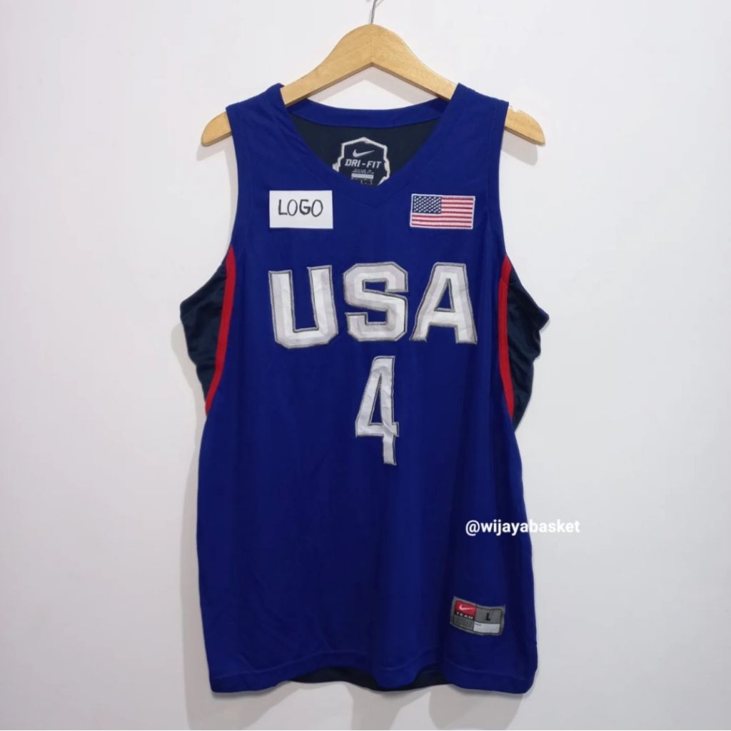 USA OLYMPICS 2016 4 CURRY BASKETBALL JERSEY - สีฟ้า