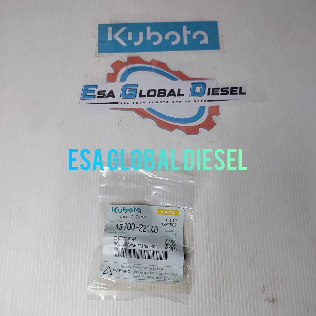 BOLT CONNECTION ROD KUBOTA D1403, D1503, D1703, D1803, F2803, V1903, V2003-T, V2203, V2403, V1407 1J