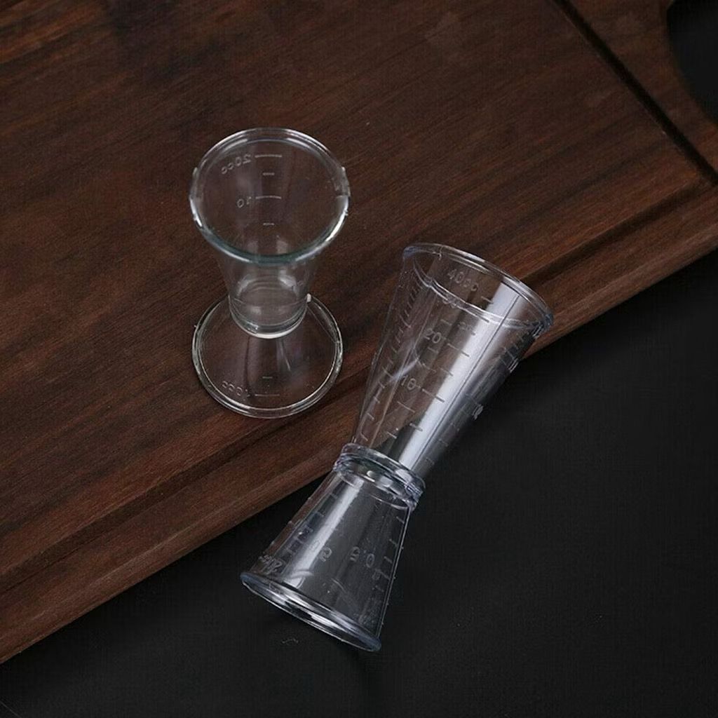 IP99 - พลาสติกใส 2 ด้านถ้วยตวง Jigger Barista & Bartender เครื่องมือ/2 ด้าน Jigger เครื่องดื่มเครื่อ