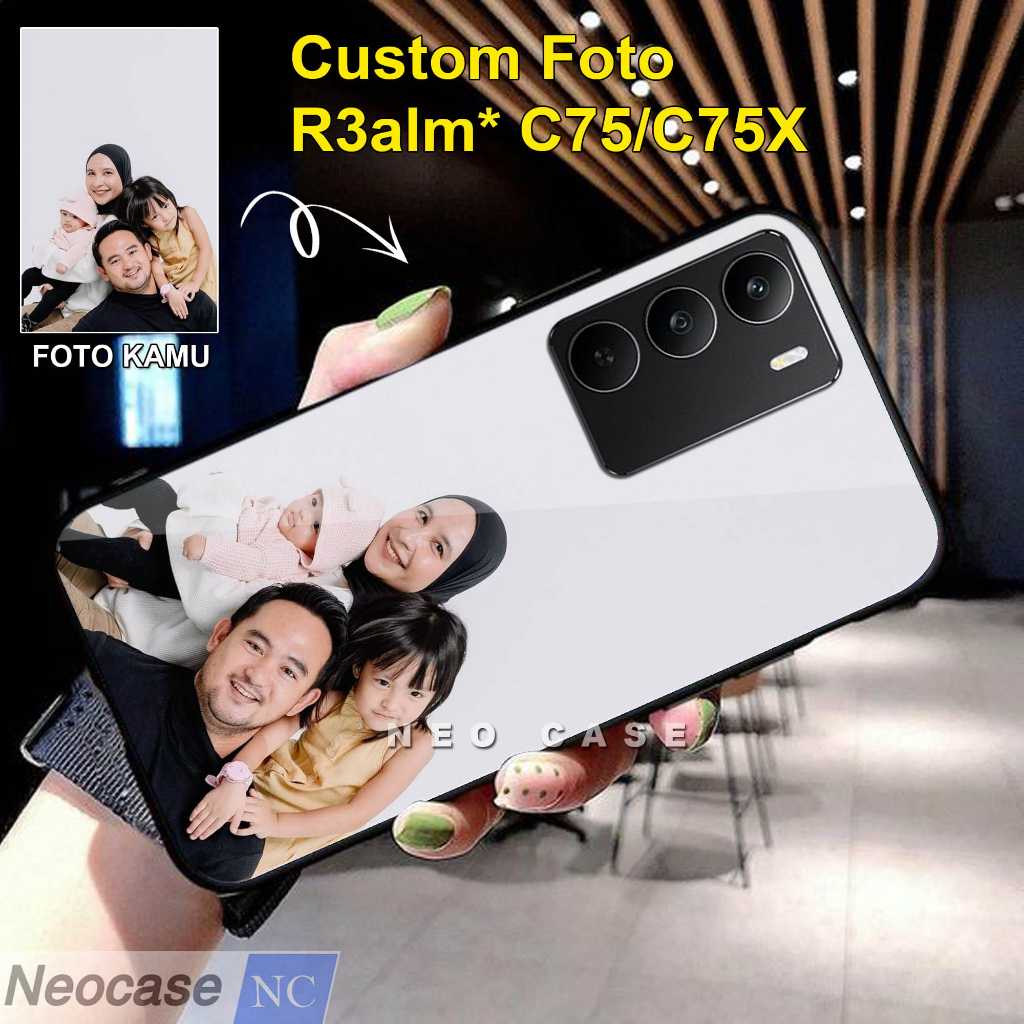 HP Custom Photo Softcase Material Shiny Glass Type Phone REALME C75 / C75X - เคสโทรศัพท์ REALME C75 