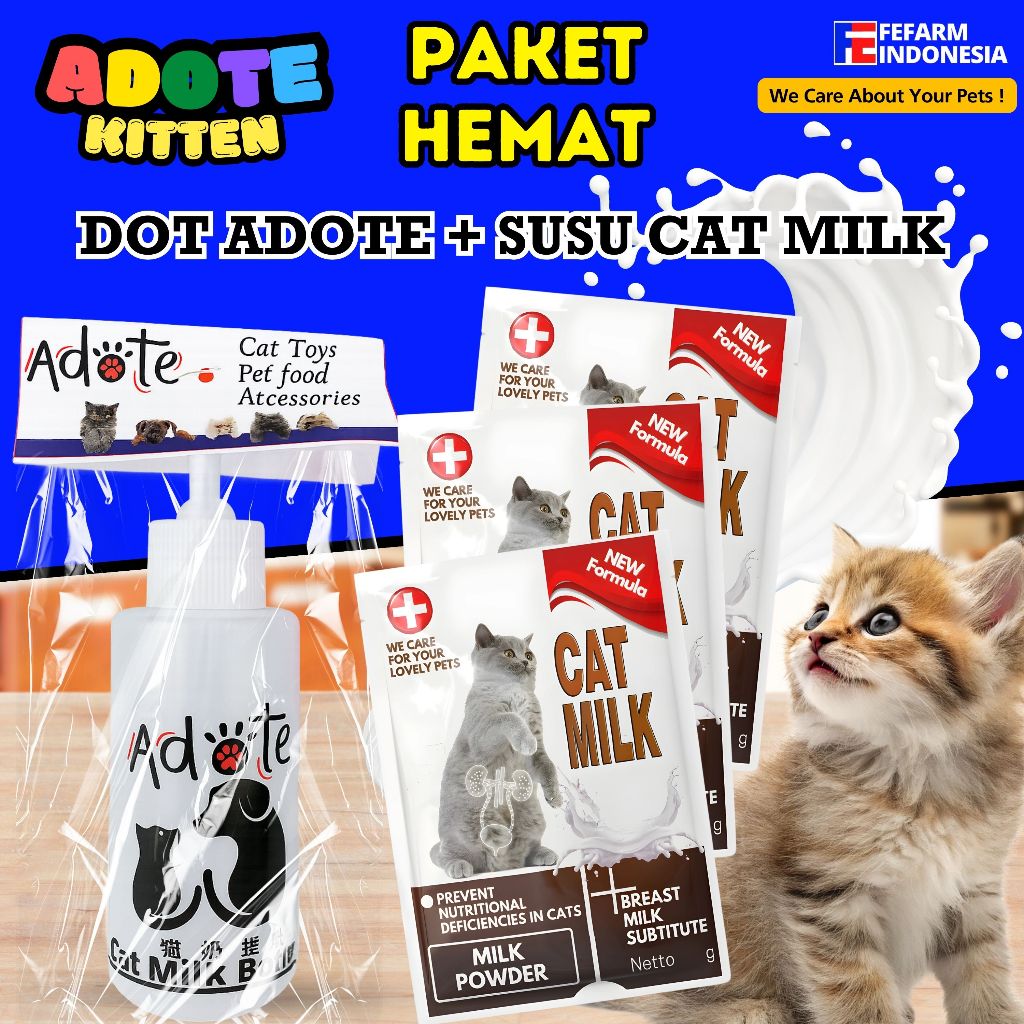 50ML DOT BOTTLE & CAT MILK PACKAGE สําหรับ KITTEN CAT MILK FEFARM