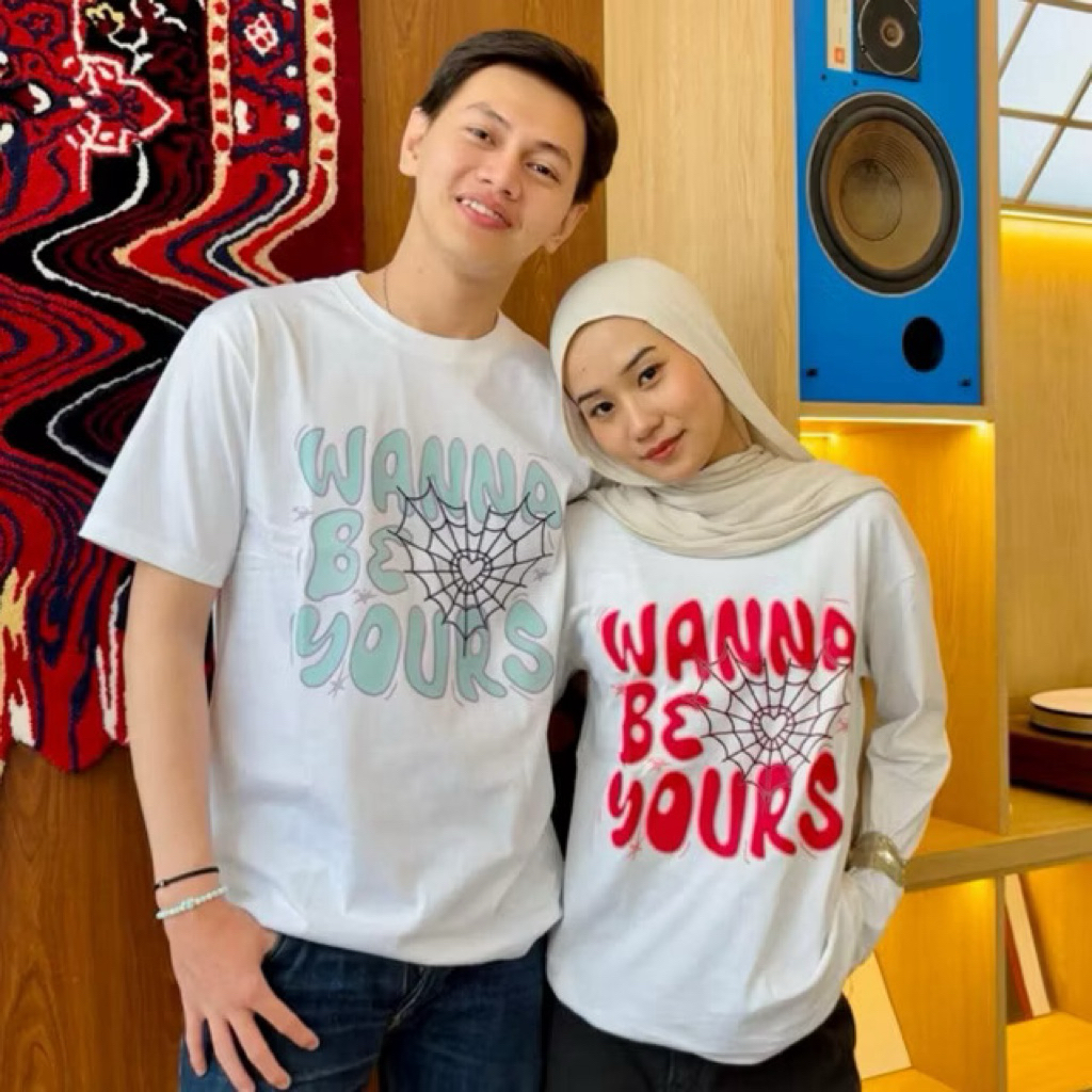 Wanna Be Yours Couple T-Shirt Premium Mens and Womens Couple T-Shirt 24s Shirt