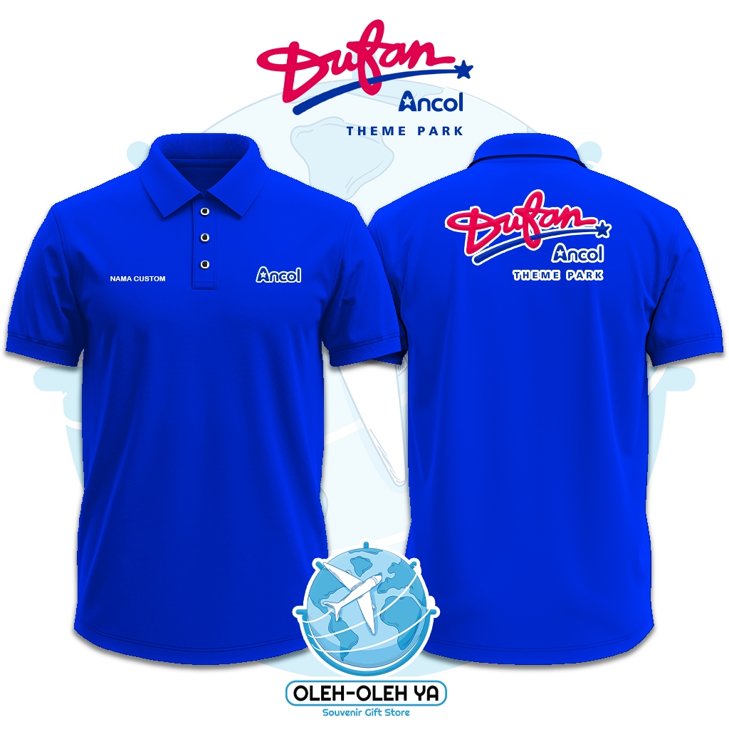 ของที่ระลึก Yes Wangki เสื้อโปโลคอปก Wangki Work Shirt - DUFAN Ancol Thema Park Indonesia - DTF เย็บ