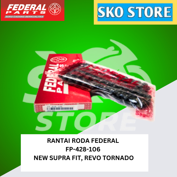 FEDERAL FP-428-106 ใหม่ SUPRA FIT, REVO TORNADO CHAIN DRIVE WHEEL CHAIN
