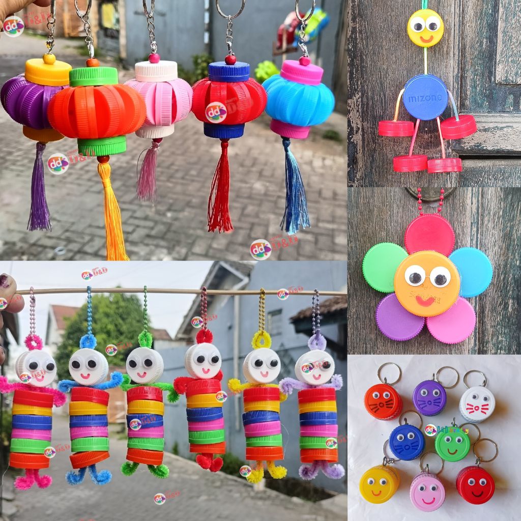 GANTUNGAN งานฝีมือฝาขวดรีไซเคิล (พวงกุญแจ)
