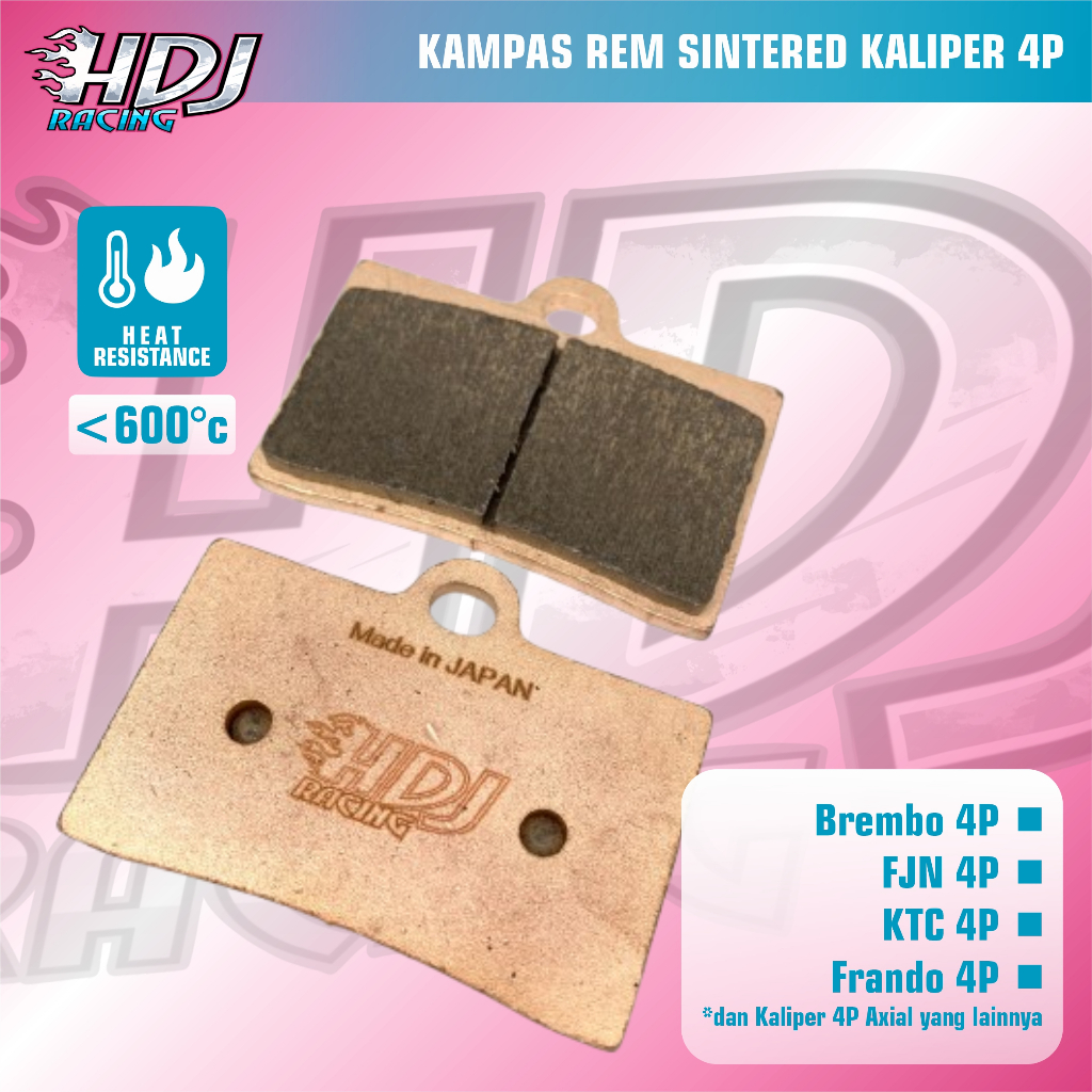 Sintered 4P Axial Brembo FJN GP12 f20 f22 Frando ผ้าเบรค Made in Japan MOTO3 คุณภาพ Molybdenum