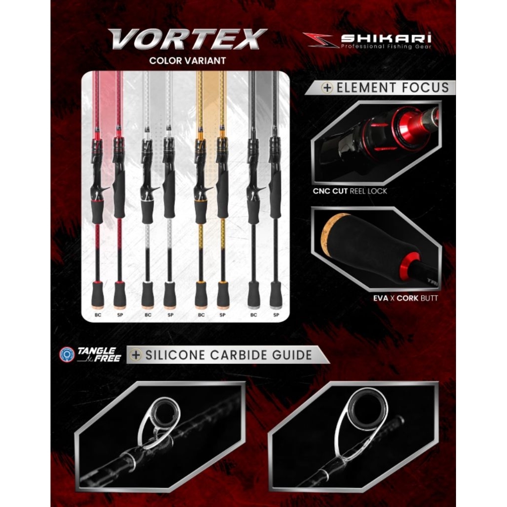 Shikari Vortex SP BC 198 7-15lb คันเบ็ด