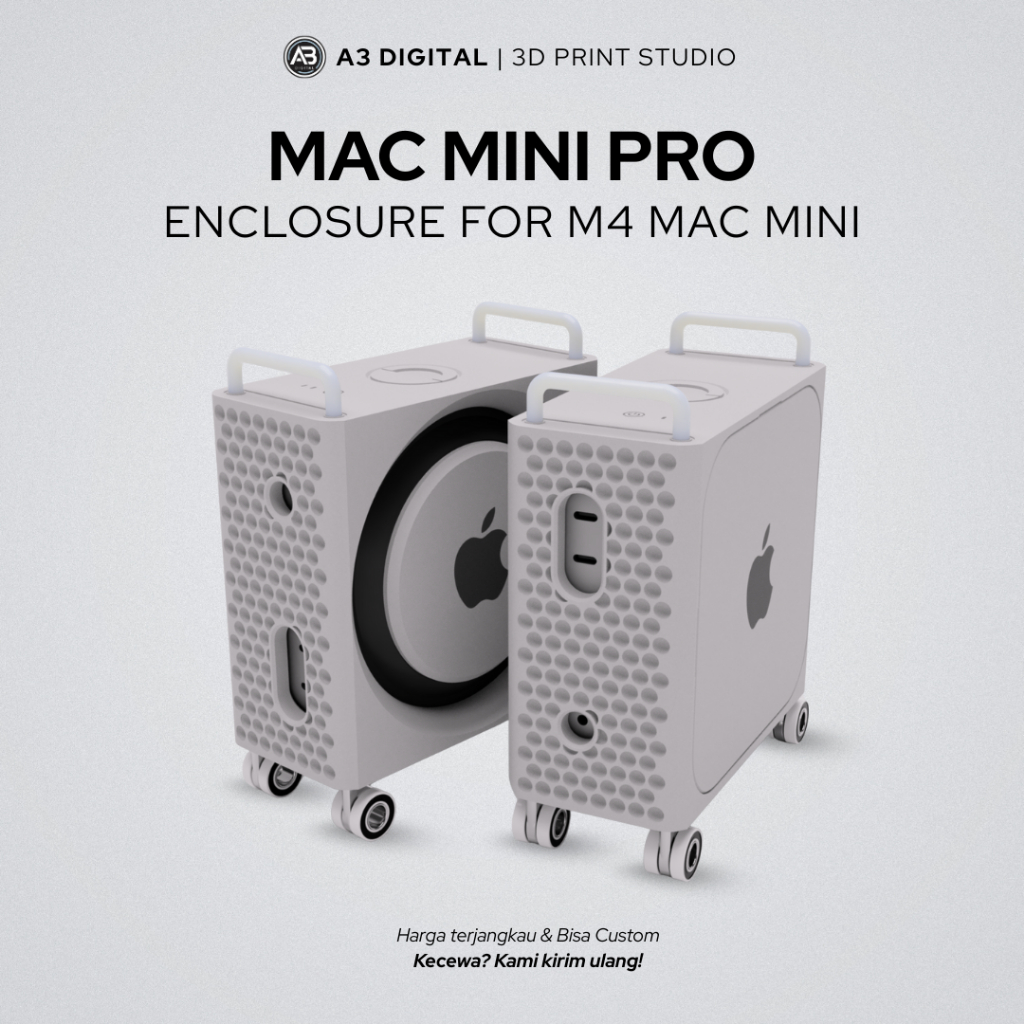 Mac Mini Pro Enclosure – เคส Mac Pro มีสไตล์สําหรับ Mac Mini M4 | พิมพ์ 3 มิติแบบกําหนดเองที่ไม่ซ้ํา