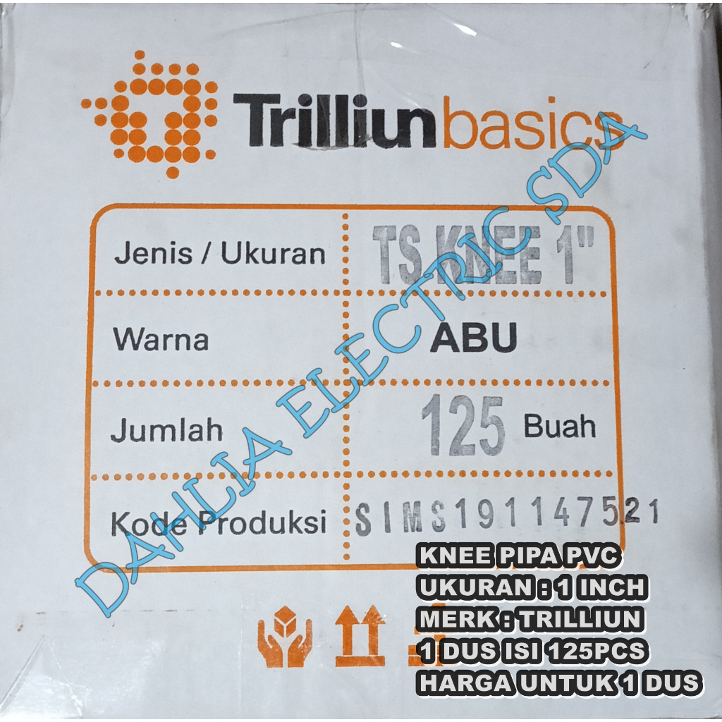 KNEE PVC 1" TRILLION ราคา 1 กล่อง (125 ชิ้น)