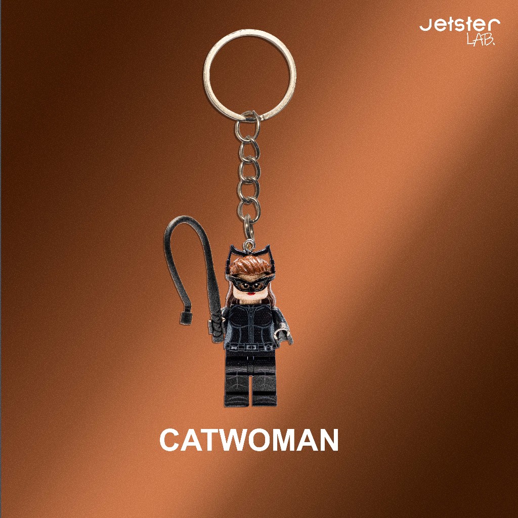 GANTUNGAN Jetster Lab พวงกุญแจ Catwoman DC พวงกุญแจรูป