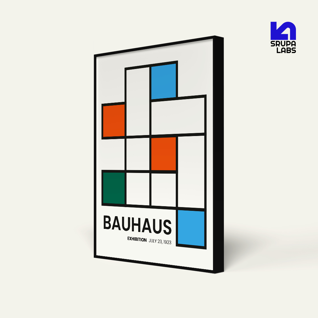 Bauhaus Primary Grid 40x60 cm Frame & MDF Poster | 30x40 ซม | 20x30 ซม