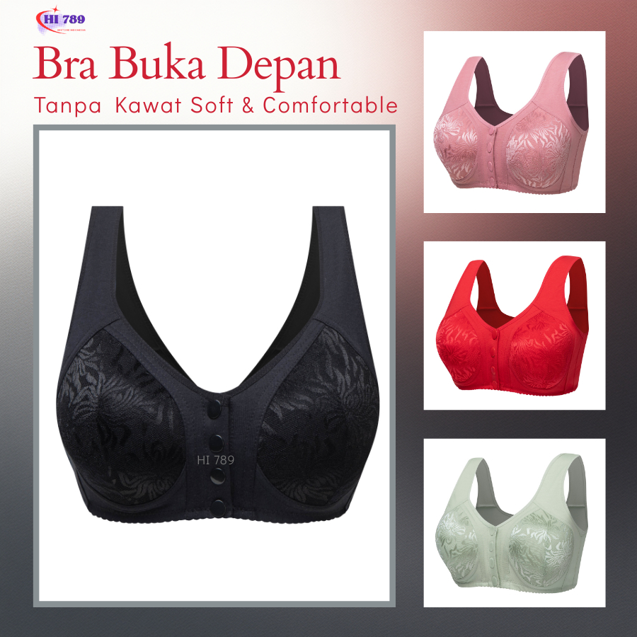 HI 789 เสื้อชั้นในผู้หญิง Push Up Front Open C Cup Thin Foam No Wire Soft & Comfort 3016