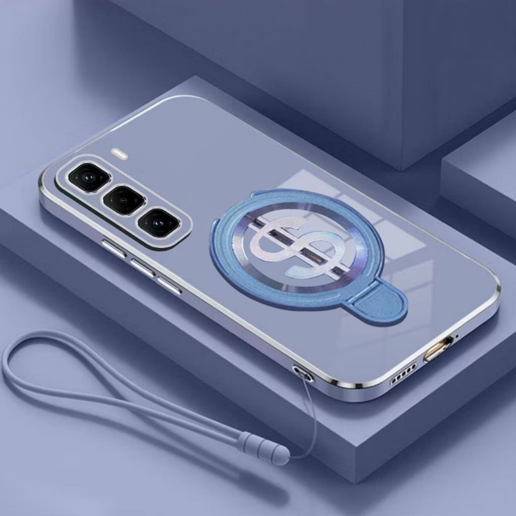 HP INFINIX HOT 60 60I 60 PRO PLUS Plating Dollar Ring Stand เคสชาร์จไร้สาย