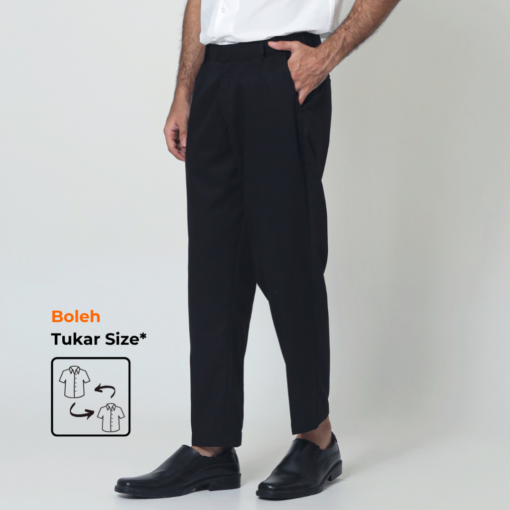 ALMANO Official Prime Pants Black / Mens Long Regular Fit กางเกงสํานักงานอย่างเป็นทางการสีดํา