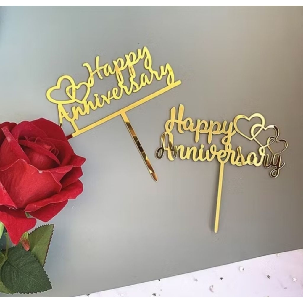 Happy Anniversary Cake Topper วันฉลองงานแต่งงาน