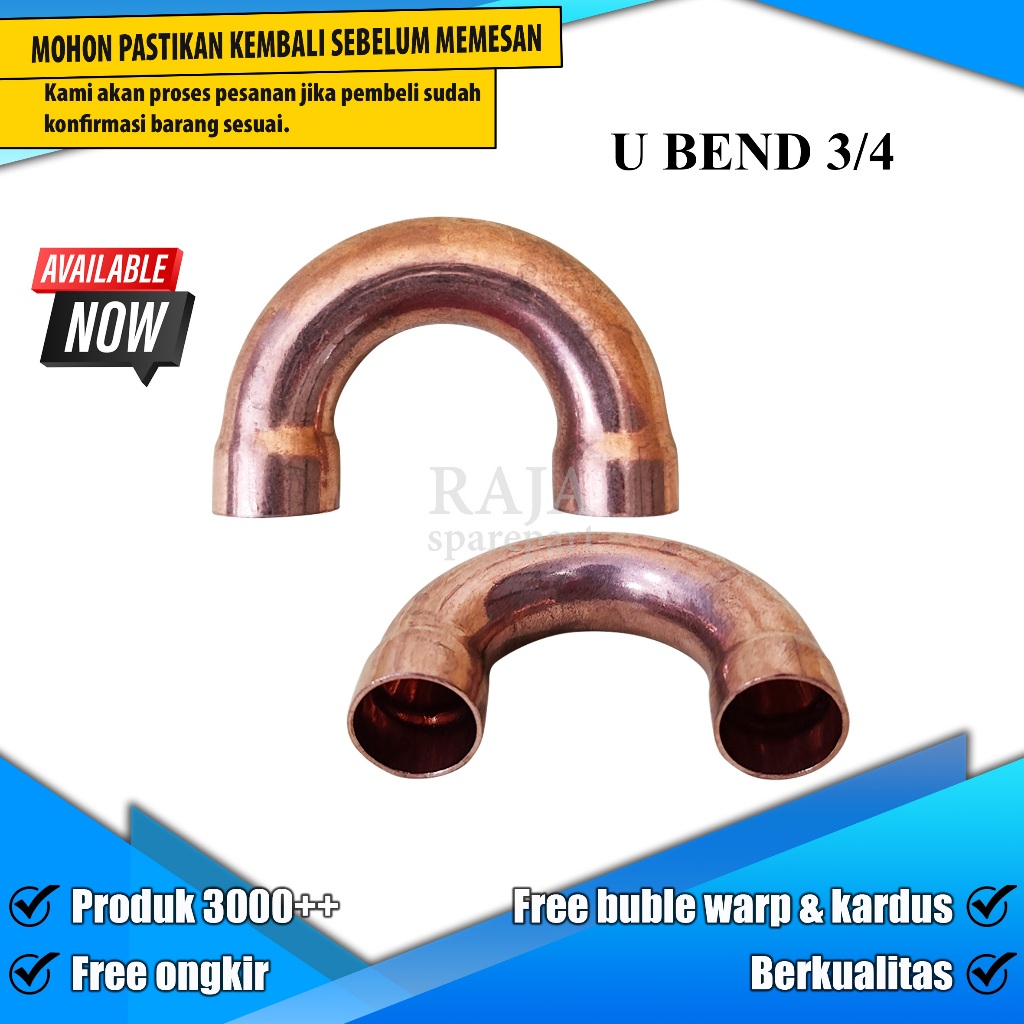 U BEND COPPER SIZE 3/4 / U BEND U3/4