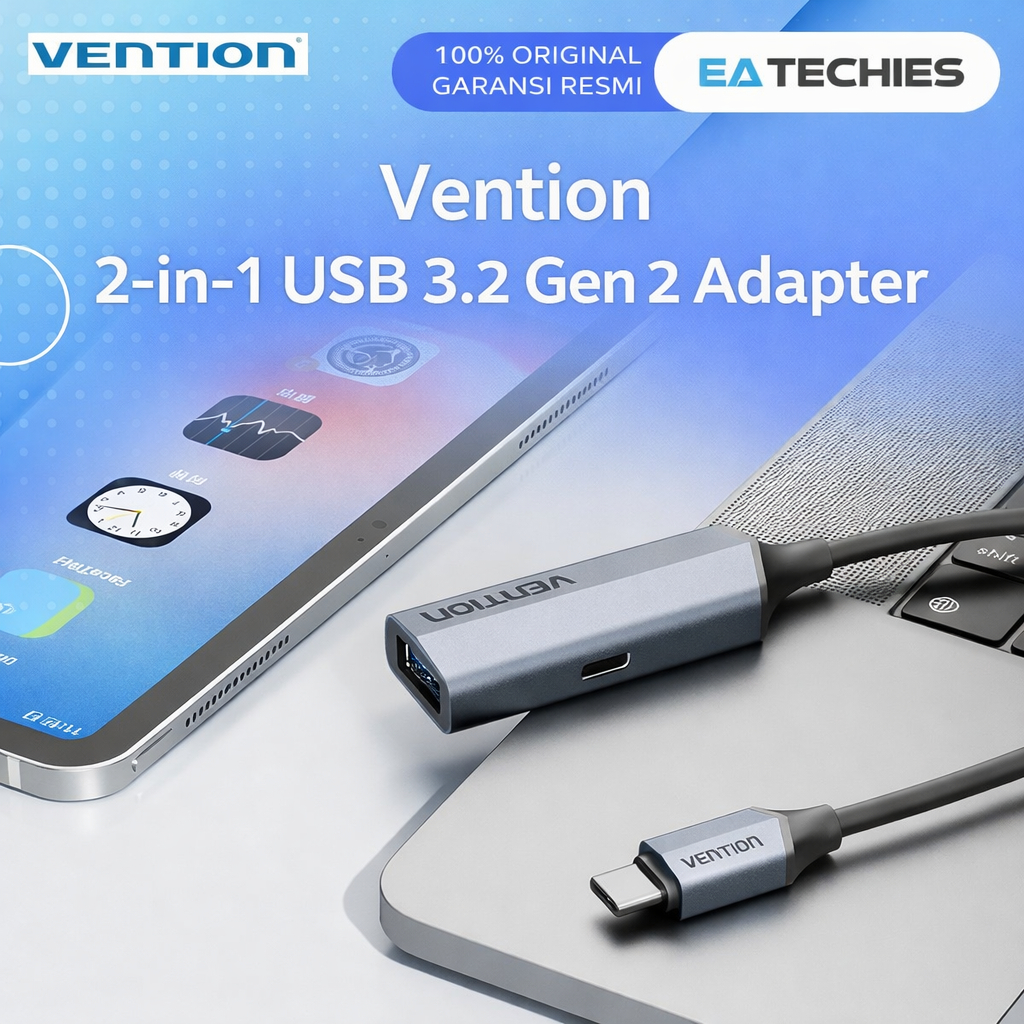 Vention OTG Type C + อะแดปเตอร์ฮับชาร์จ 2in1 USB C เป็น USB A 3.2 Gen 2 10Gbps 100W PD - CCA