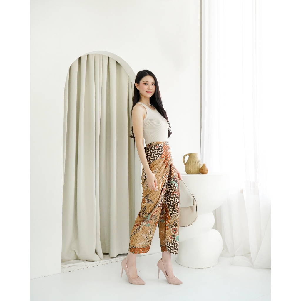 C2W Clothtowear Womens Batik Wrap Pants All Size Satin Womens Pants 661-SKR