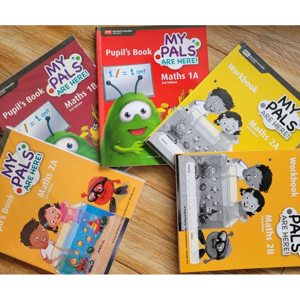 ใหม่ต้นฉบับ My Pals มาถึงหนังสือและสมุดงานคณิตศาสตร์ 1A 1B 2A 2B 3rd Edition Marshall Cavendish Ori 