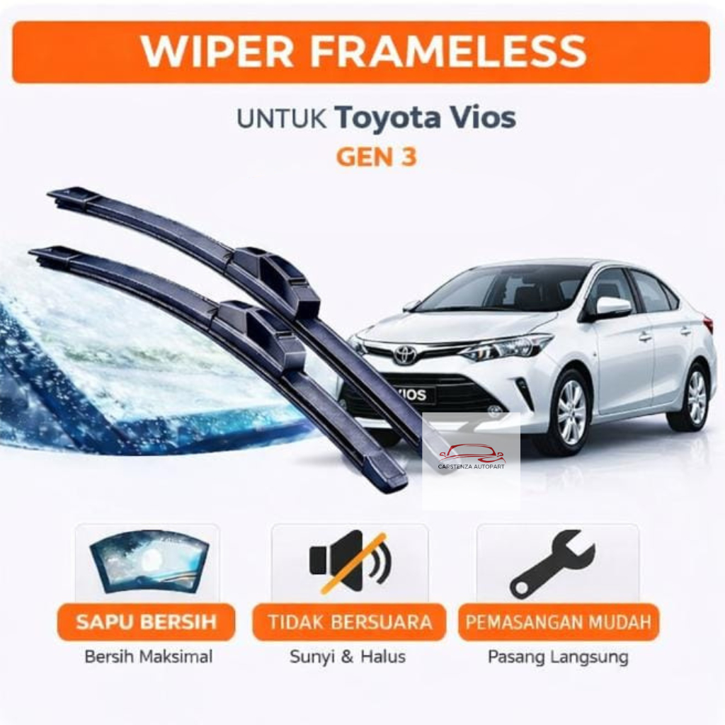 ที่ปัดน้ําฝนไร้กรอบ Vios Gen 3 Wiper Vios Gen 3 ที่ปัดน้ําฝนหน้า 1 ชุด