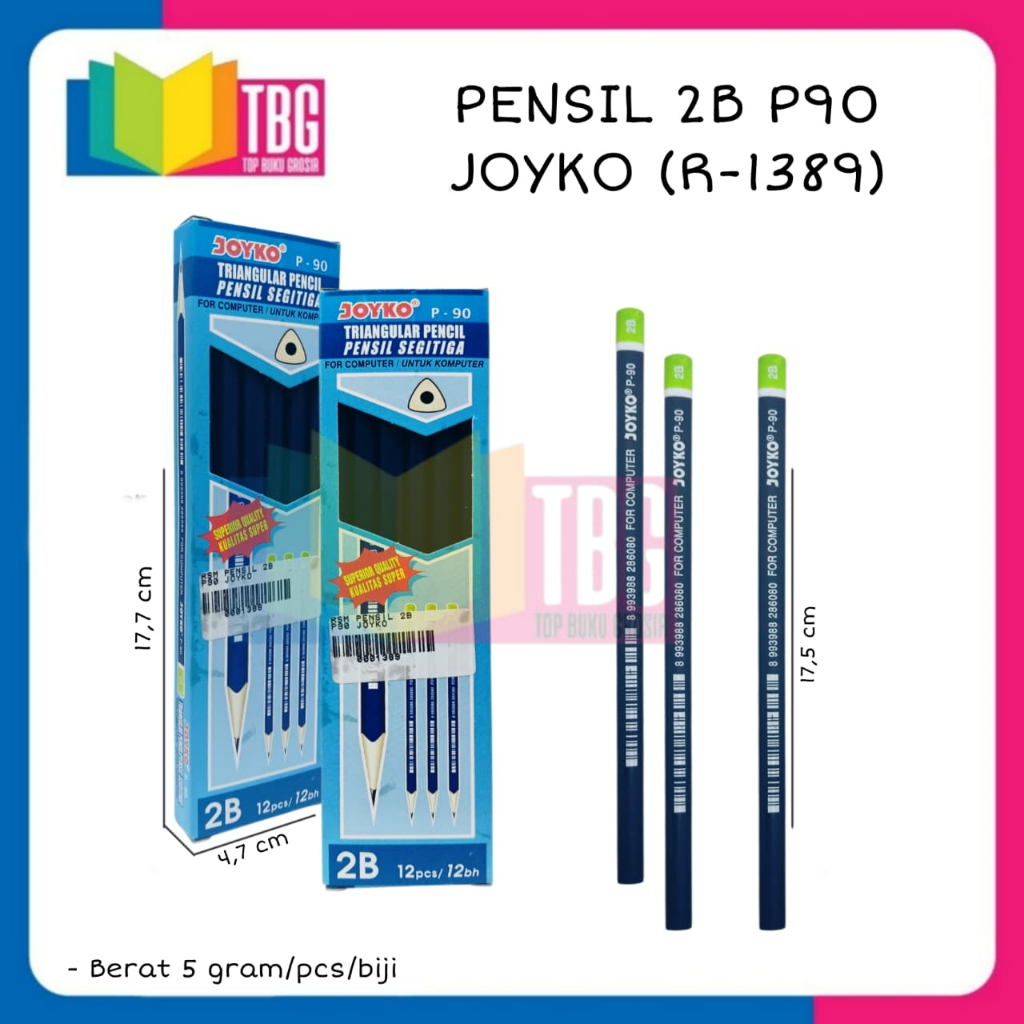 1 ชิ้น JOYKO 2B P90 PENCIL / JOYKO 2B PENCIL / JOYKO PENCIL 2B / TRIANGLE WOODEN PENCIL / TRIANGULAR