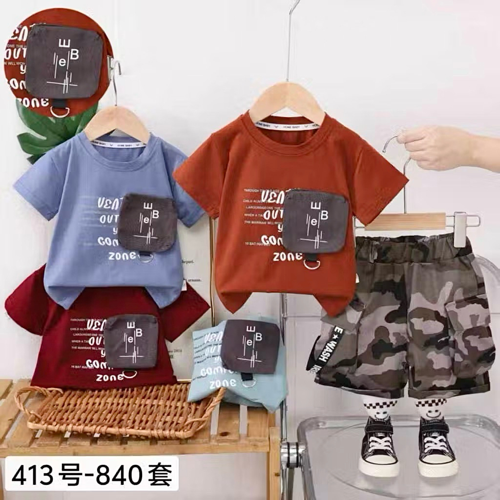 KATUN HONE BABY - BOYS COTTON เสื้อยืดและกางเกงชุด 0-3 ปี