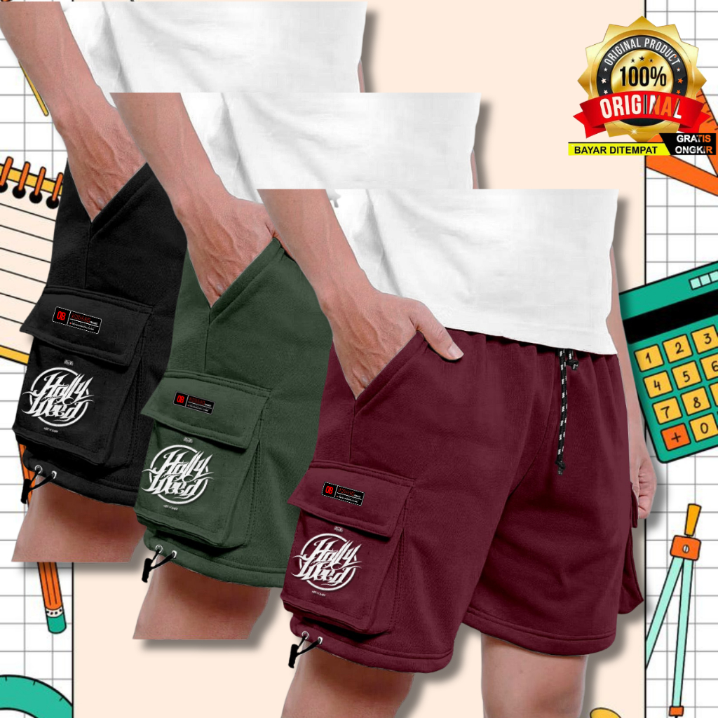 สินค้า!!! SAVING PACKAGE 3PCS 100K MENS CARGO SHORTS ORIGINAL DISTRO CARGO SHORTS กางเกงขาสั้นคาร์โก