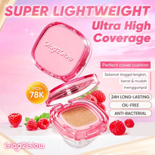 [FULL] Glad2Glow Perfect Cover Cushion Oil-Control matte Waterproof Sweatproof Finish Poreless Cushion Asian skin 11gr Produk ukuran penuh—bukan sampel